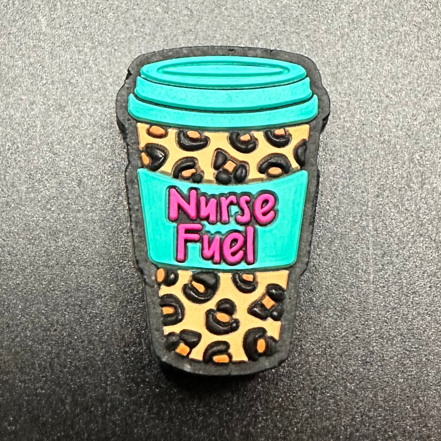 Focal Bead, Nurse Fuel Latte-Turquoise