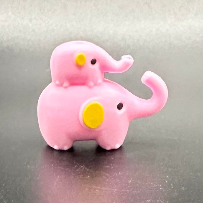 Focal Bead, 3D Double Elephant (Choose Color)