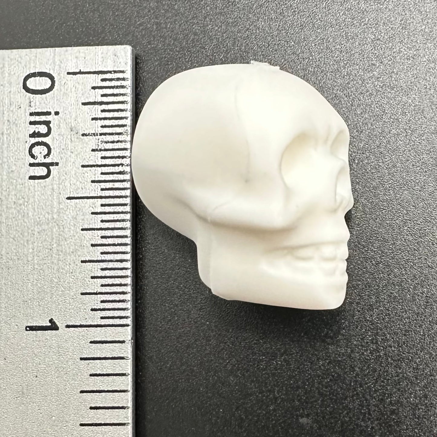 Focal Bead, 3D Skull-White