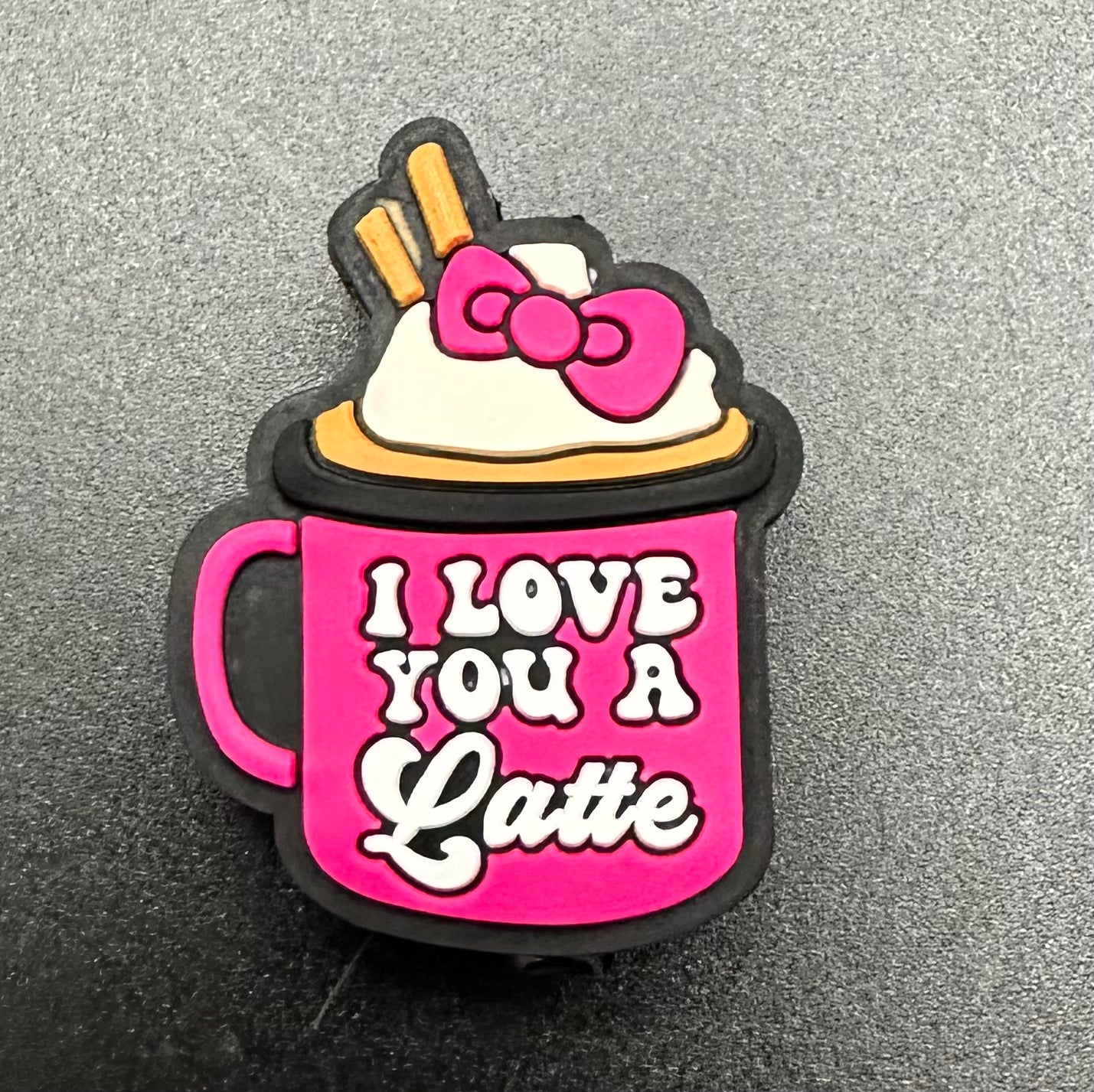 Focal Bead, I Love You a Latte-Pink