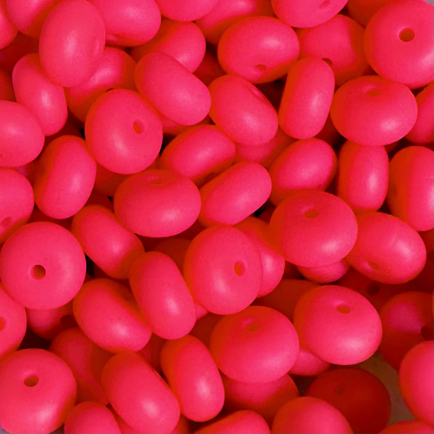 Abacus Silicone Bead, Hot Pink