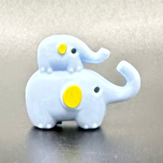 Focal Bead, 3D Double Elephant (Choose Color)