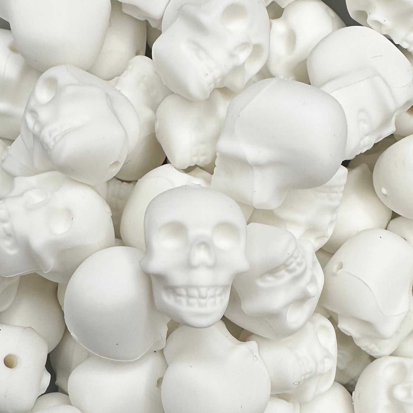 Focal Bead, 3D Skull-White