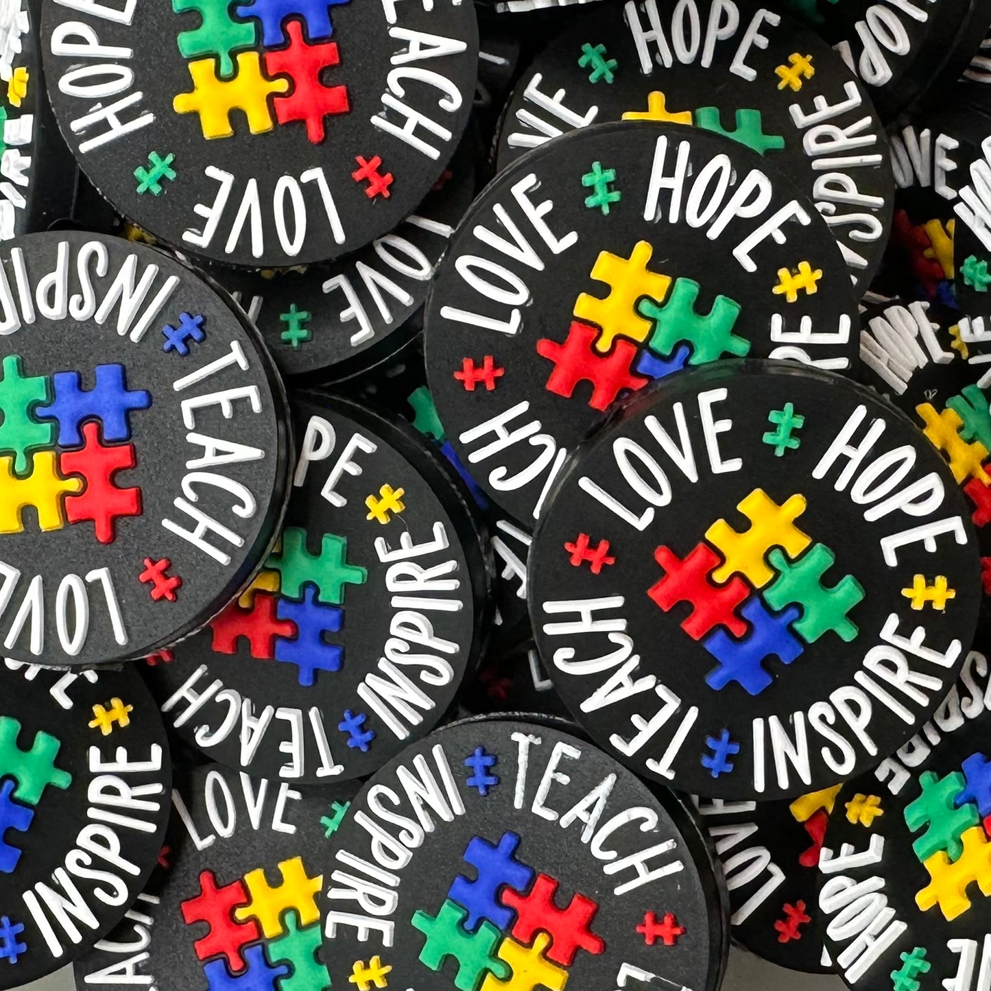 Focal Bead, Teach, Love, Hope, Inspire Autism