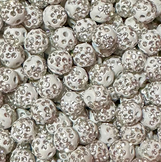 10 mm Pave Crystal Disco Ball Clay Beads