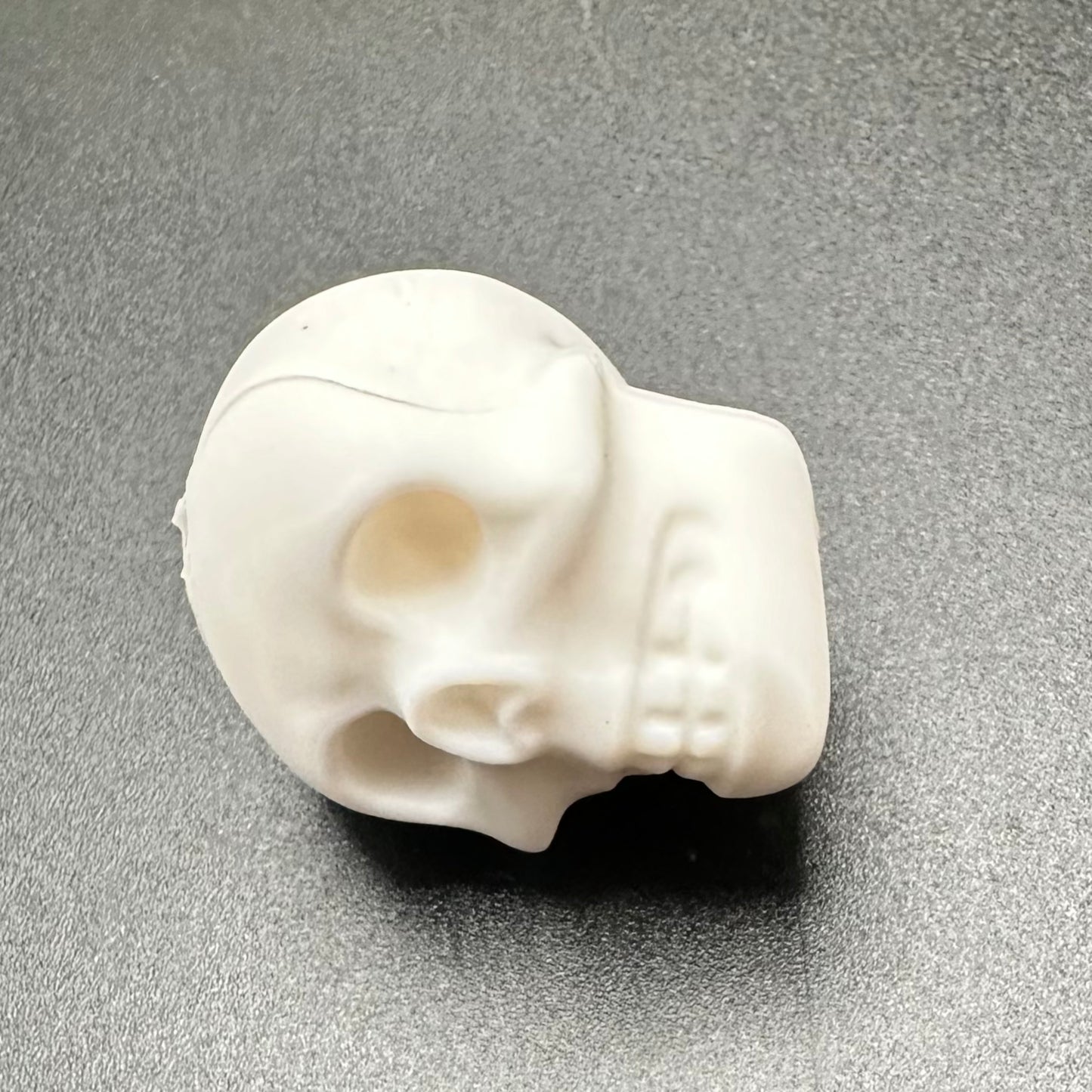 Focal Bead, 3D Skull-White