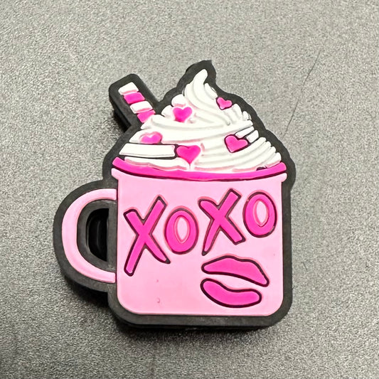 Focal Bead, XOXO Pink Hot Chocolate