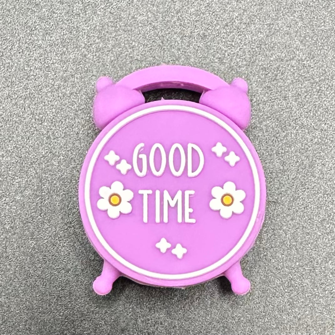 Focal Bead, Good Time Clock (Choose Color)