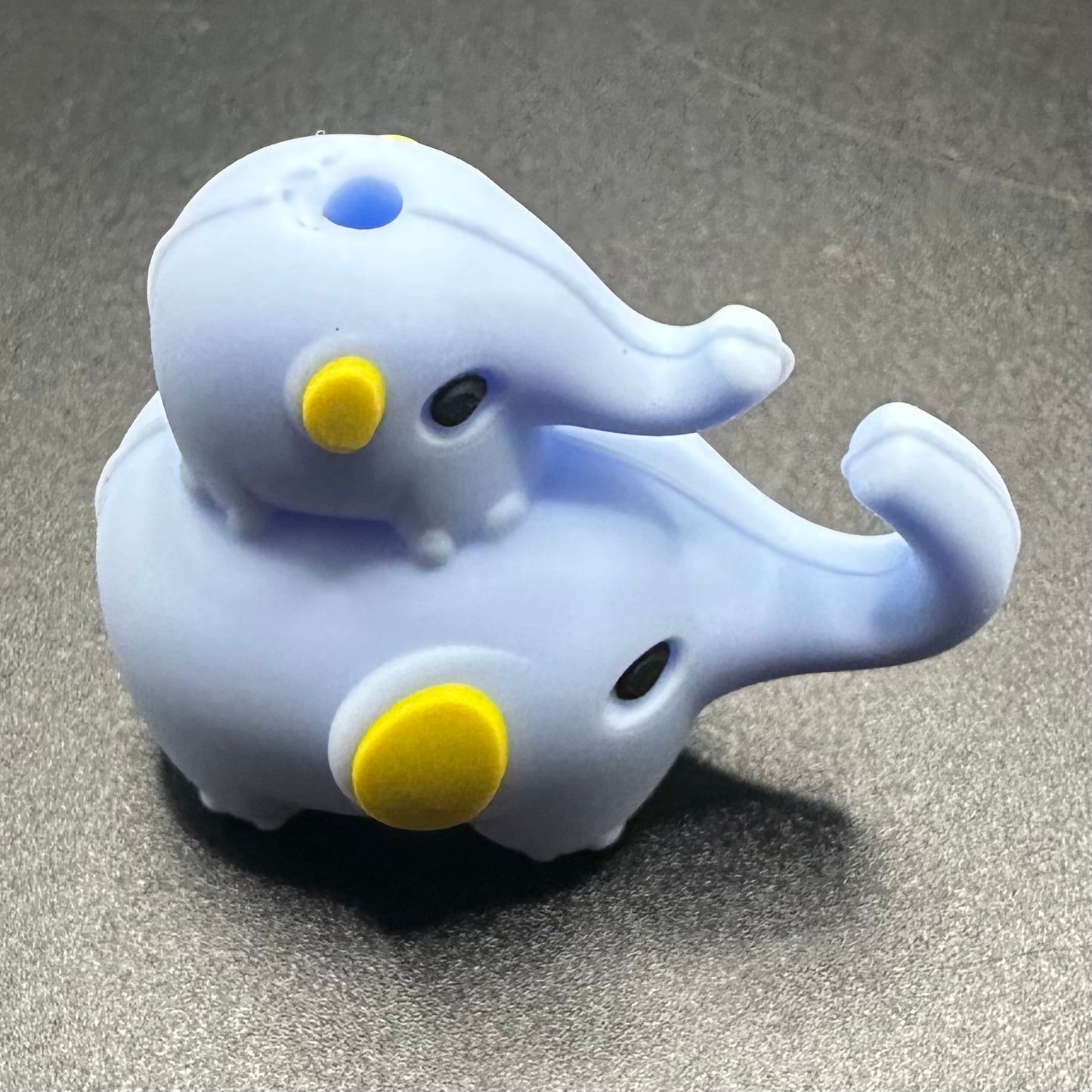 Focal Bead, 3D Double Elephant (Choose Color)