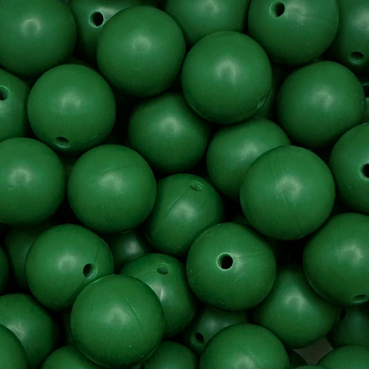 15 mm Silicone Bead, Forrest Green