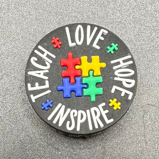 Focal Bead, Teach, Love, Hope, Inspire Autism