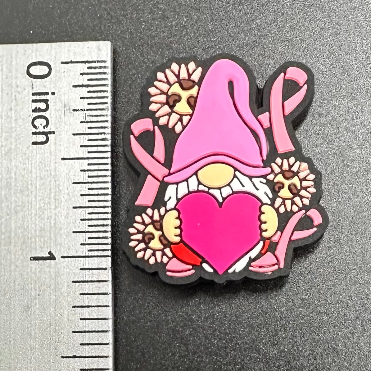 Focal Bead, BC Pink Heart Gnome