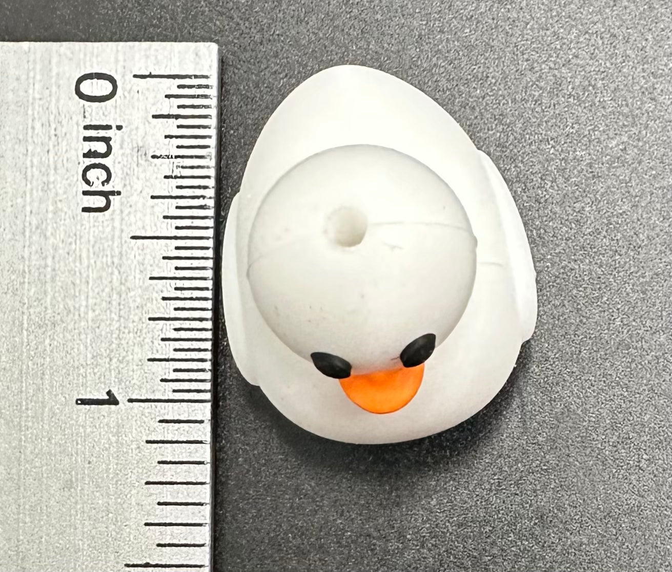 Focal Bead, Rubber Ducky-White