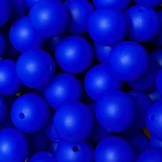 15 mm Silicone Bead, Royal Blue