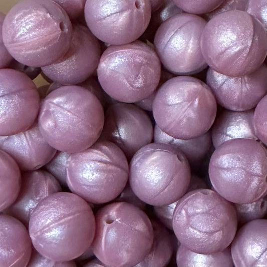 15 mm Silicone Bead, Metallic Purple