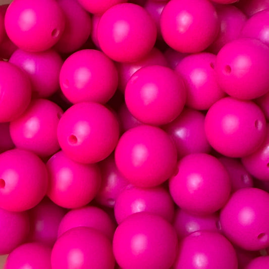 15 mm Silicone Bead, Raspberry