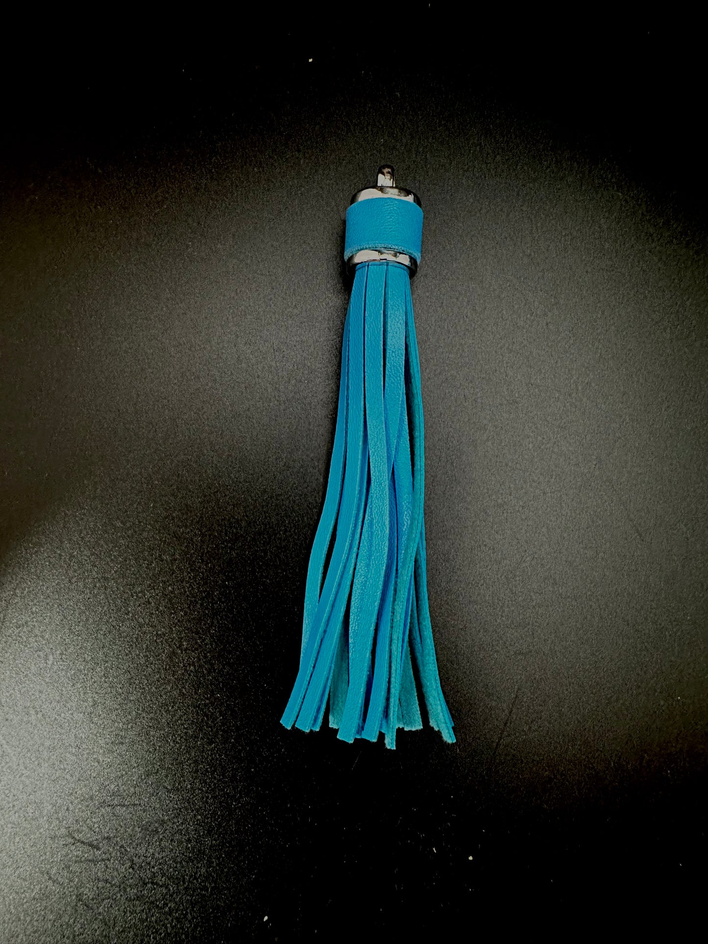 4” Leather Tassels, Sky Blue