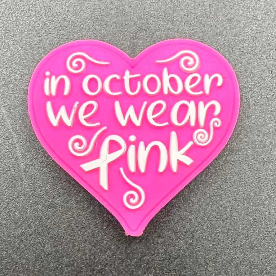 Focal Bead, In October We Wear Pink