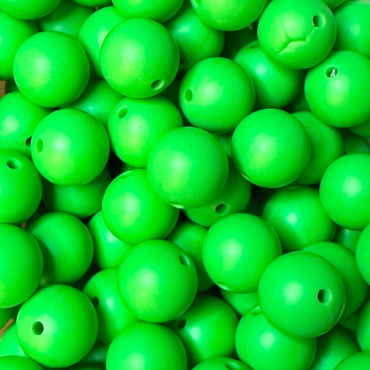 15 mm Silicone Bead, Spring Green
