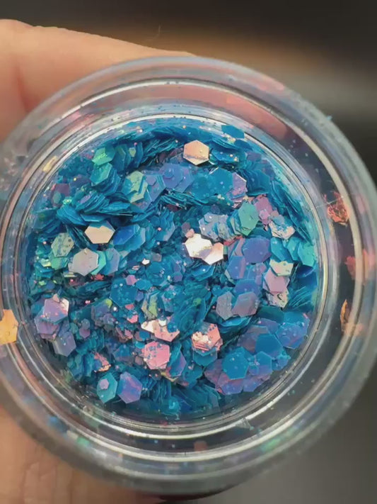 Cerulean the World Pearl Fluorescence Chunky Mix Glitter