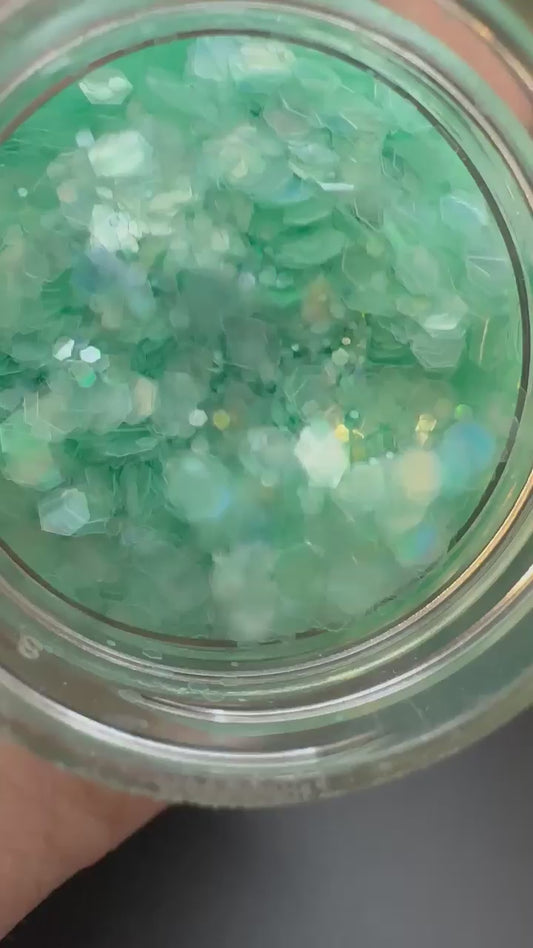 Fresh Mint Holographic Iridescent Chunky Mix Glitter