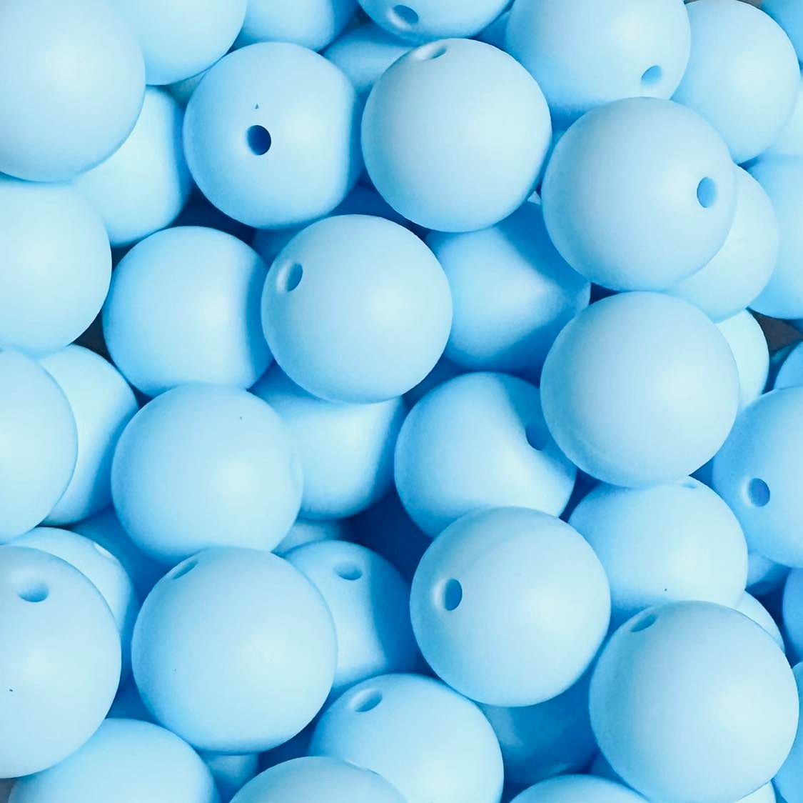 15 mm Silicone Bead, Baby Blue