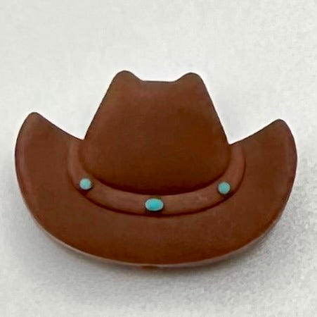 Focal Bead, Brown Cowboy Hat