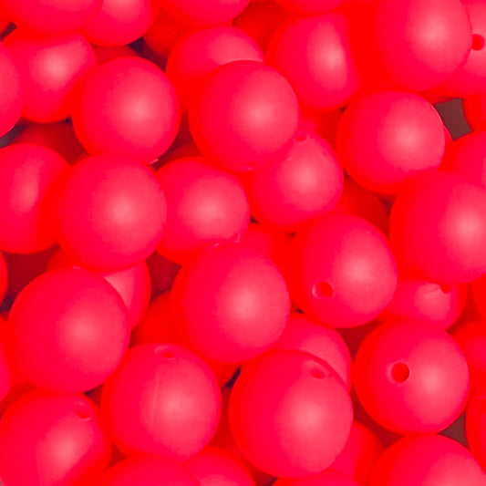 15 mm Silicone Bead, Hot Pink
