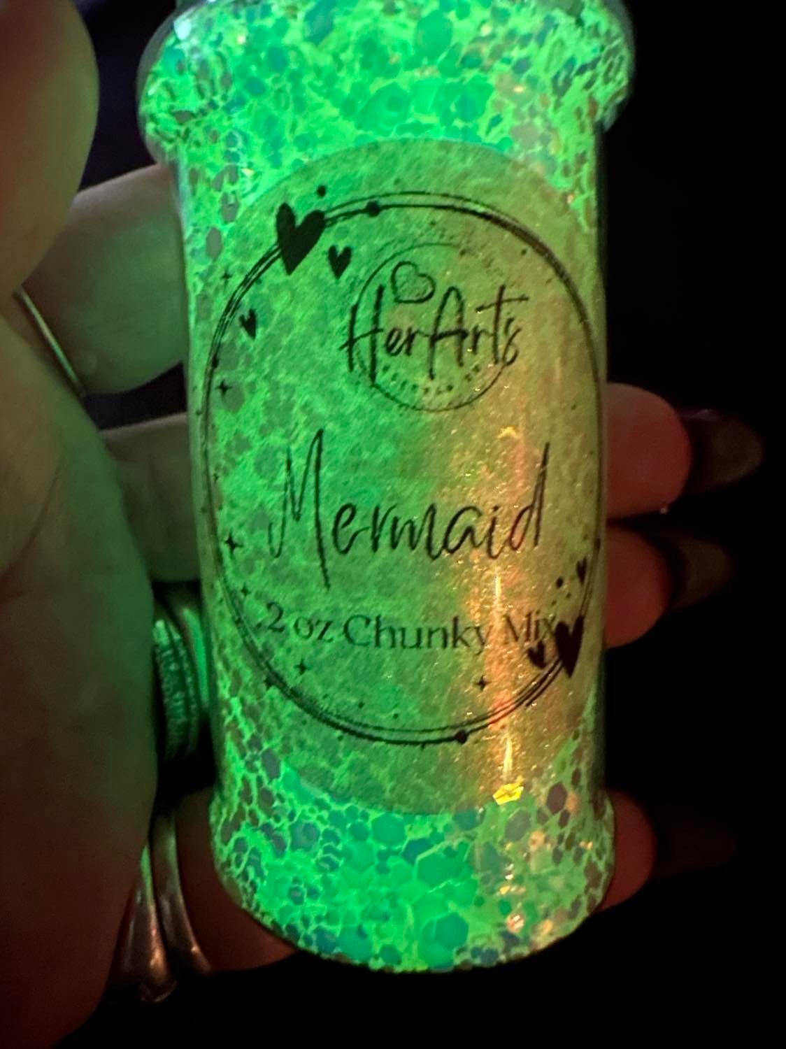 Mermaid Luminous Glow Chunky Mix Glitter