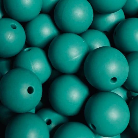 15 mm Silicone Bead, Turquoise