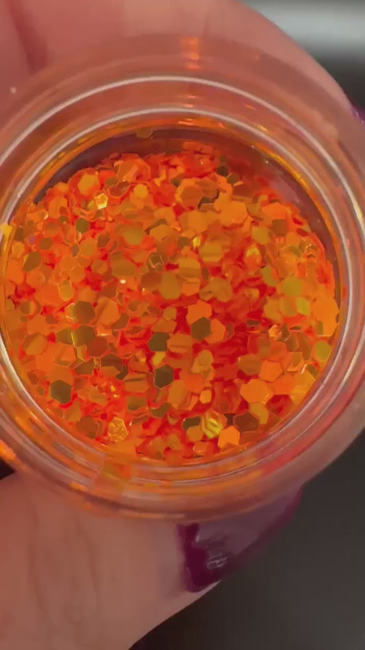 Vibrant Orange Luminous Glow Chunky Mix Glitter